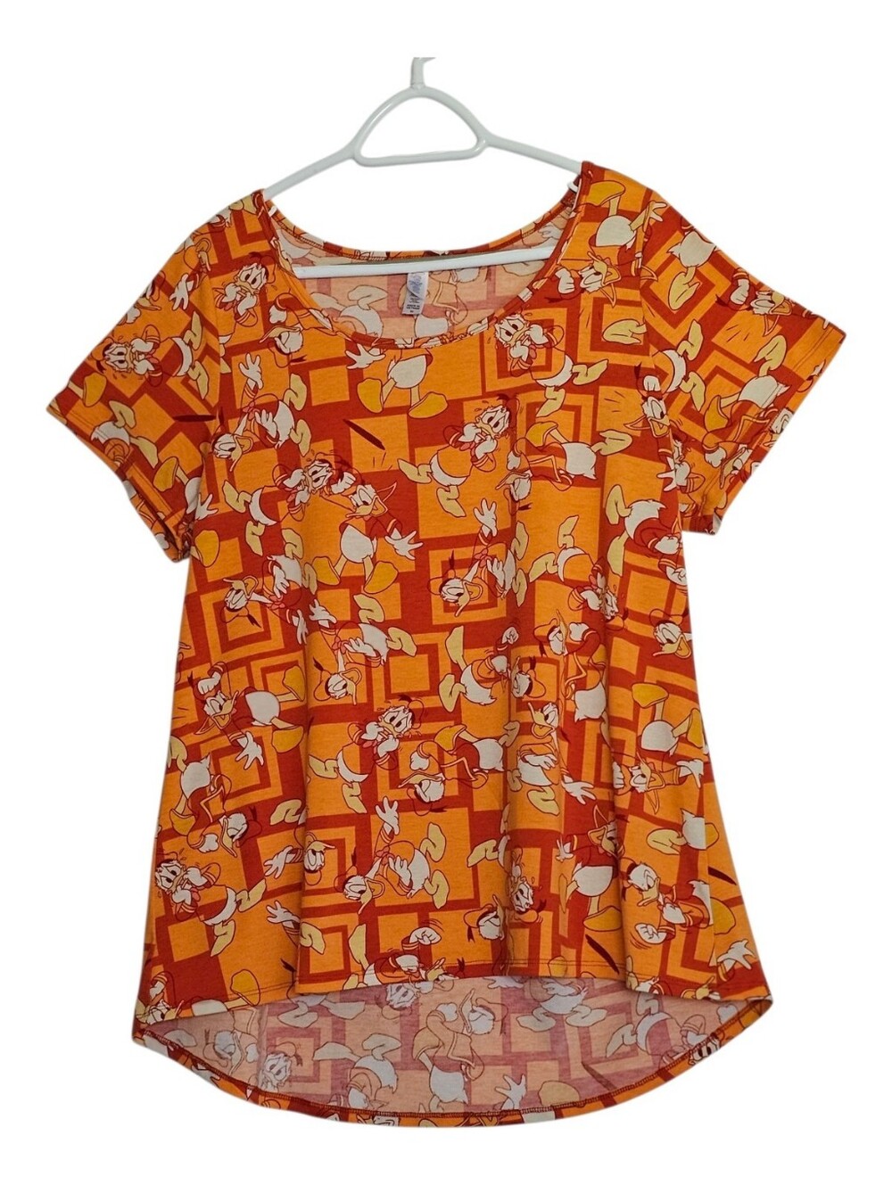 LuLaRoe Disney Donald Duck Classic T Orange Size XL